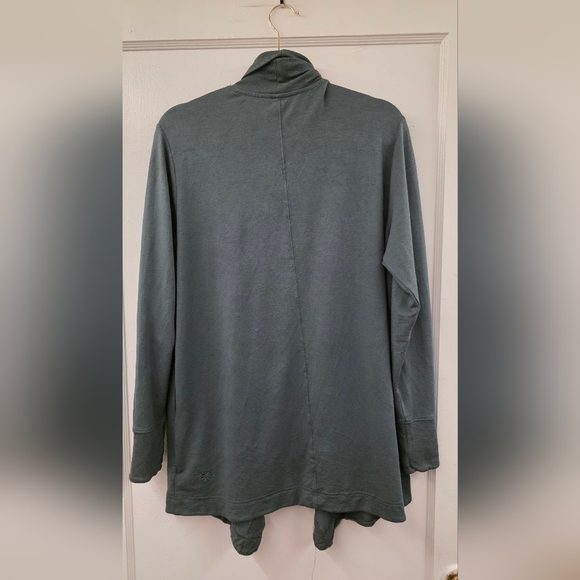 Athleta Balance Wrap Cardigan in Dark Loden Green Size Medium EUC - Picture 2 of 10